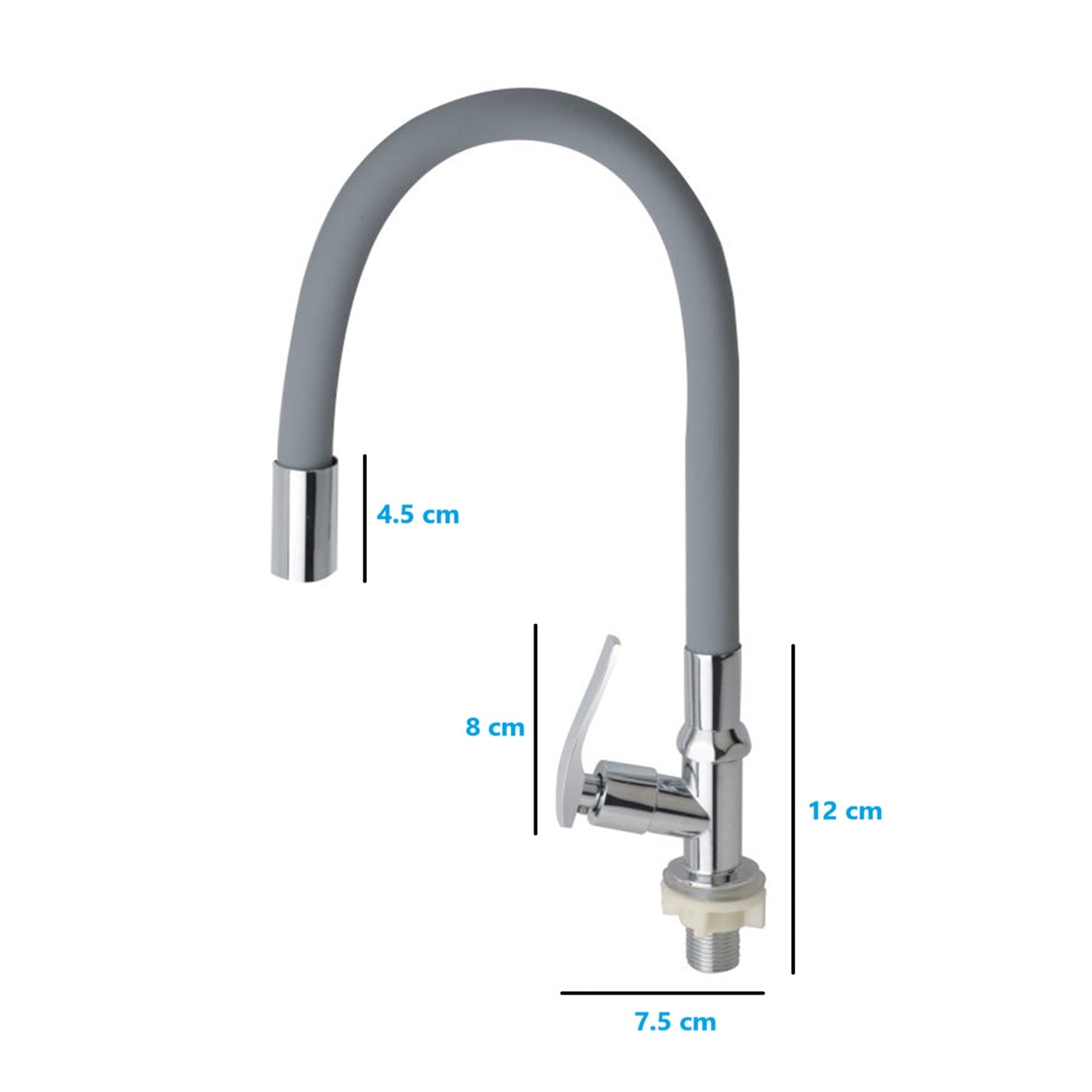 LLAVE PARA LAVADERO FLEXIBLE AL MUEBLE GRIS  CYA - 2