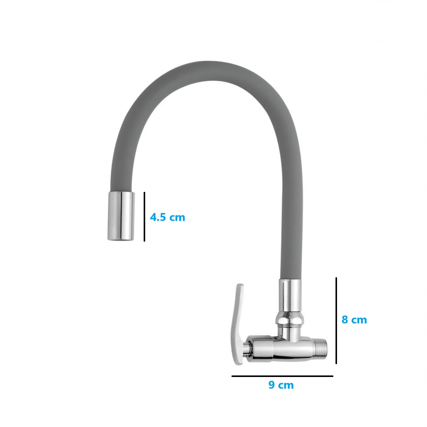 LLAVE PARA LAVADERO FLEXIBLE A LA PARED GRIS CYA - 2