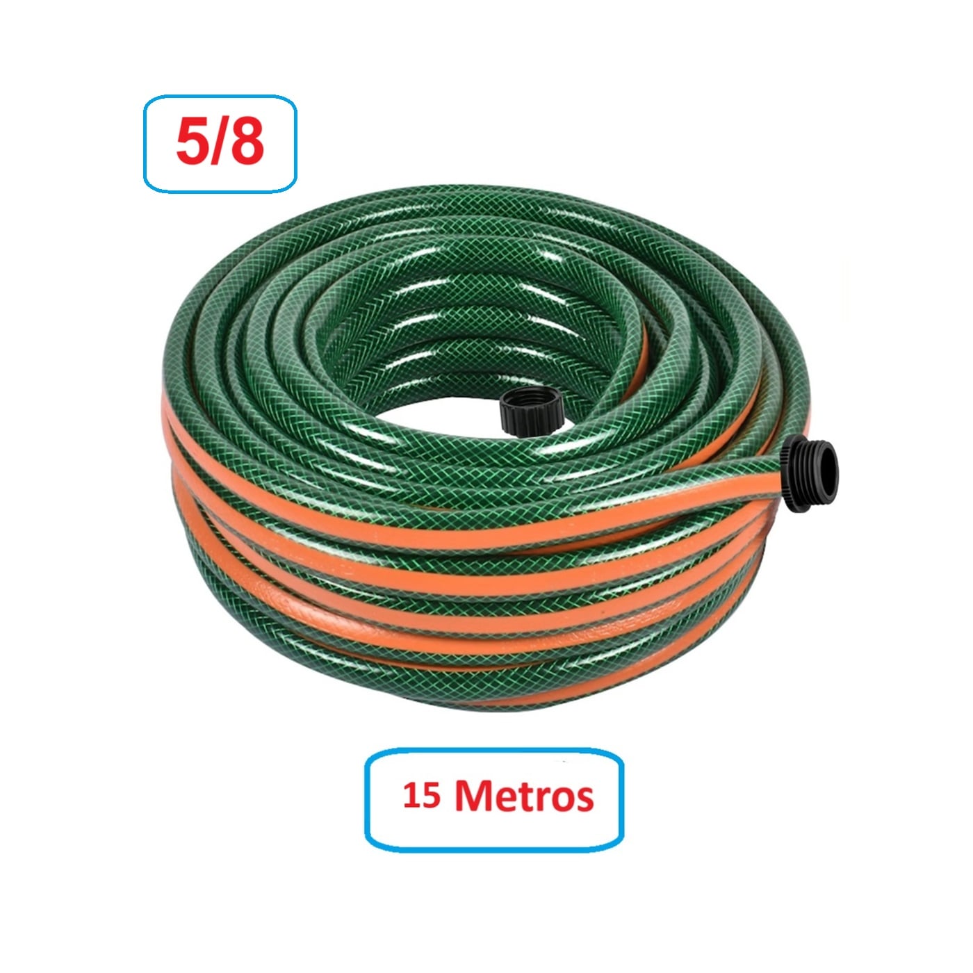 MANGUERA DE RIEGO 5/8' REFORZADA 15 METROS TRUPER - 1