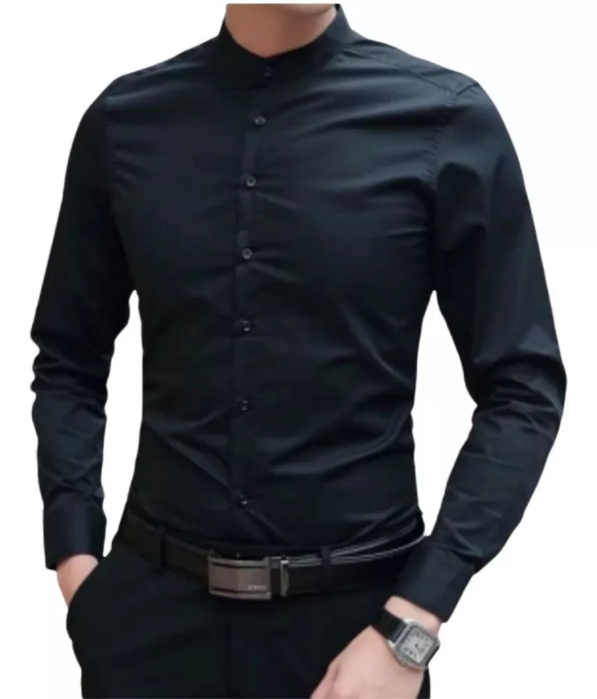 CAMISA MANGA LARGA ALGODÓN PIMA HOMBRE CUELLO NERU - 1