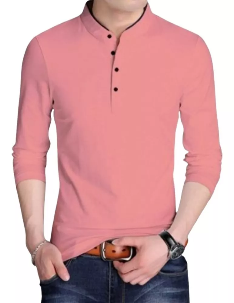 POLOS MANGA LARGA CUELLO CHINO, MAO, NERU SLIM FIT DE HOMBRE - 1