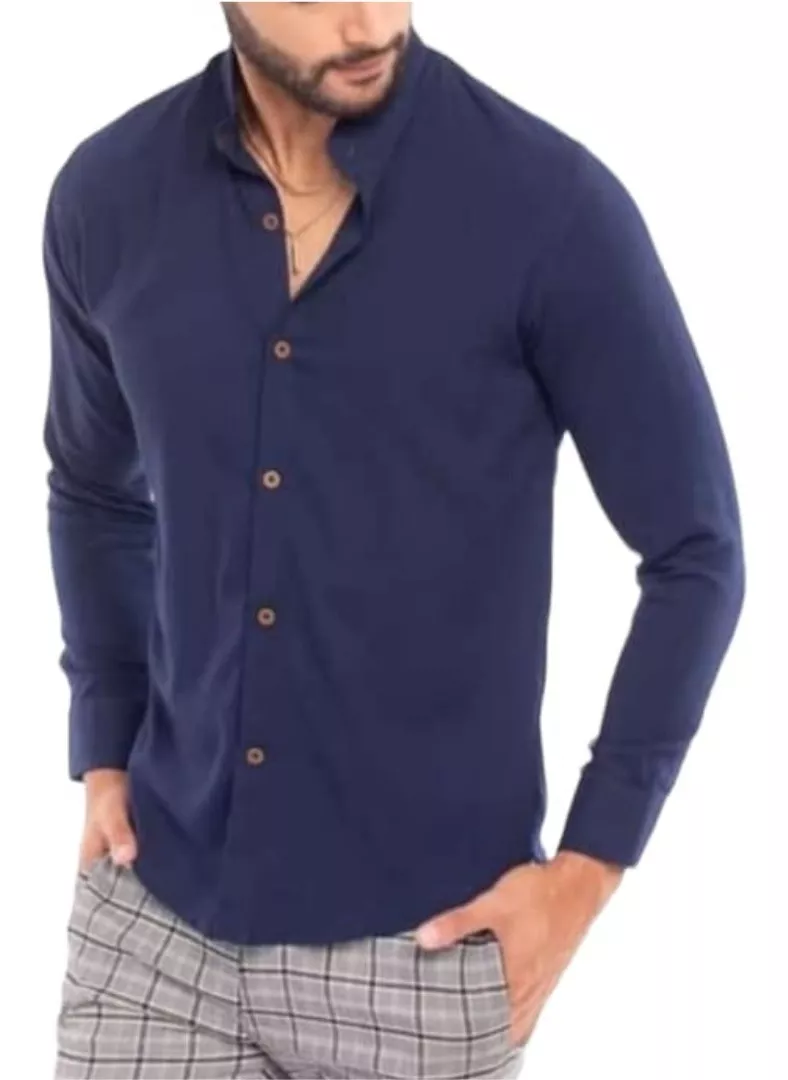 CAMISA MANGA LARGA LINO HOMBRE OTROS DE LINO CUELLO MAO - 1