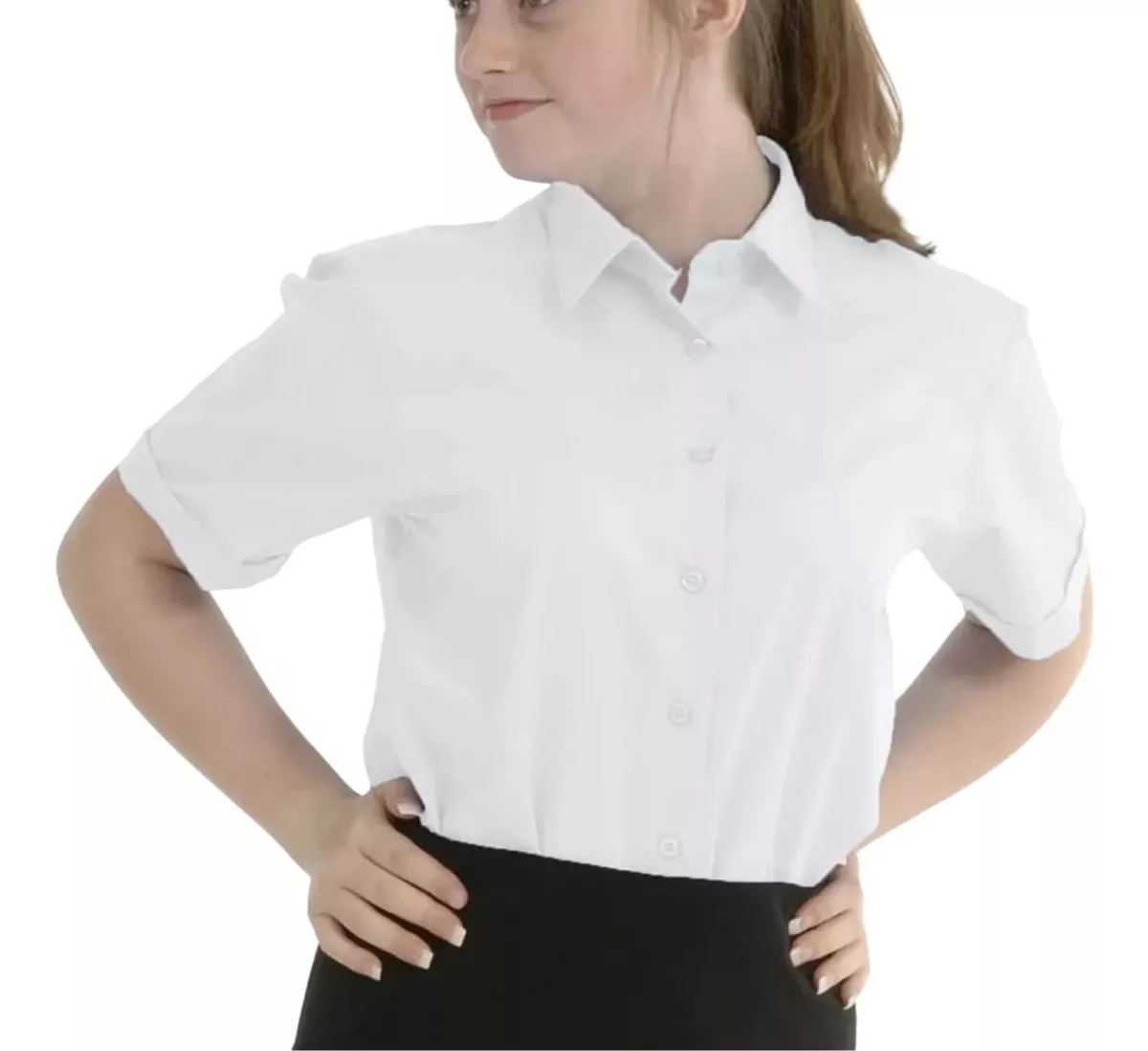 CAMISA MANGA LARGA MUJER OXFORD CORTA - 1