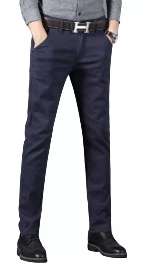 PANTALONES DE DRILL STRECH SEMIPITILLO SLIM FIT DE HOMBRE - 1