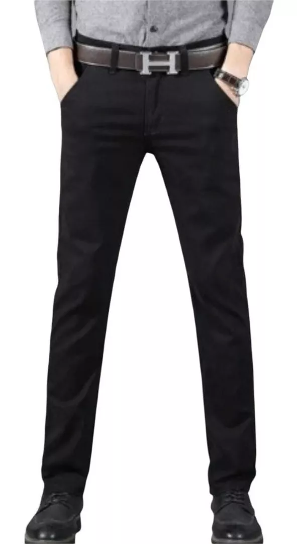 PANTALONES DE DRILL STRECH SEMIPITILLO SLIM FIT DE HOMBRE - 1