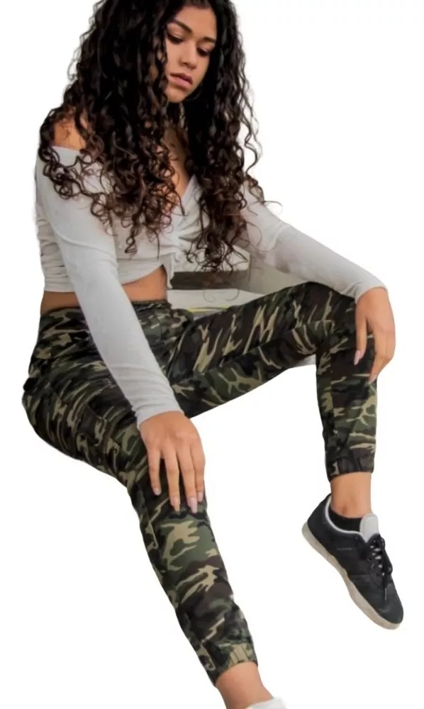 PANTALÓN JOGGER CARGO MUJER - 1