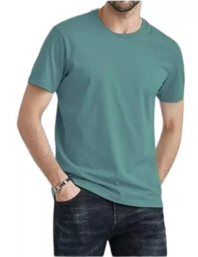POLOS CUELLO REDONDO MANGA CORTA DE ALGODÓN PARA HOMBRES - 1