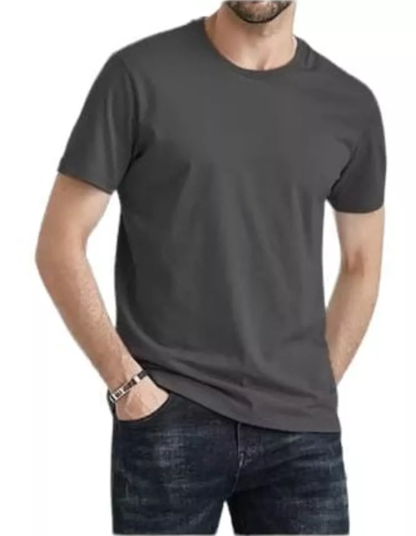 POLOS CUELLO REDONDO MANGA CORTA DE ALGODÓN PARA HOMBRES - 1