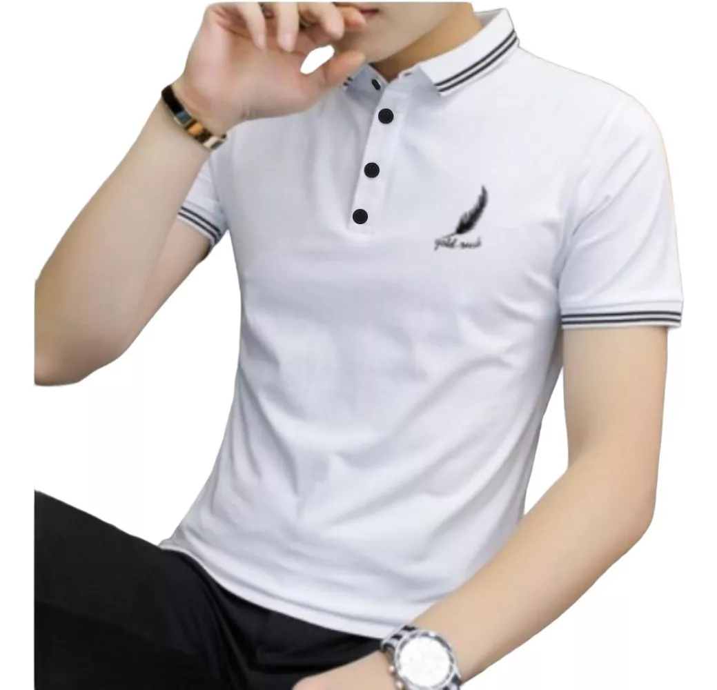 POLOS CAMISEROS MANGA CORTA PARA HOMBRES, POLO SLIM FIT - 1