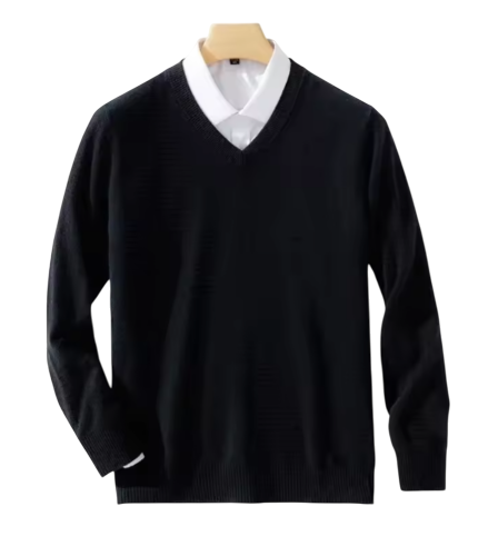 CHOMPAS SUÉTER CUELLO V DE HILO PARA HOMBRES - 1