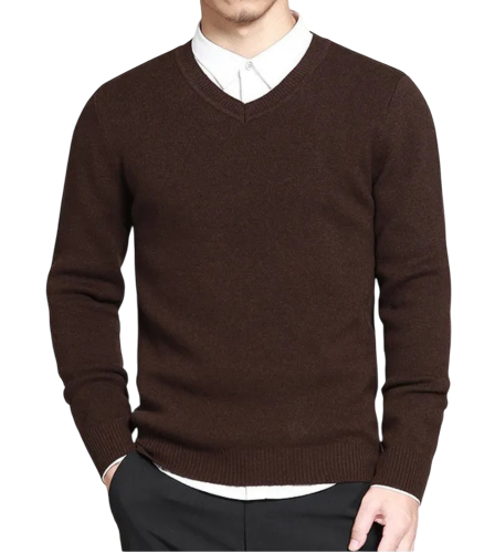 CHOMPAS SUÉTER CUELLO V DE HILO PARA HOMBRES - 1