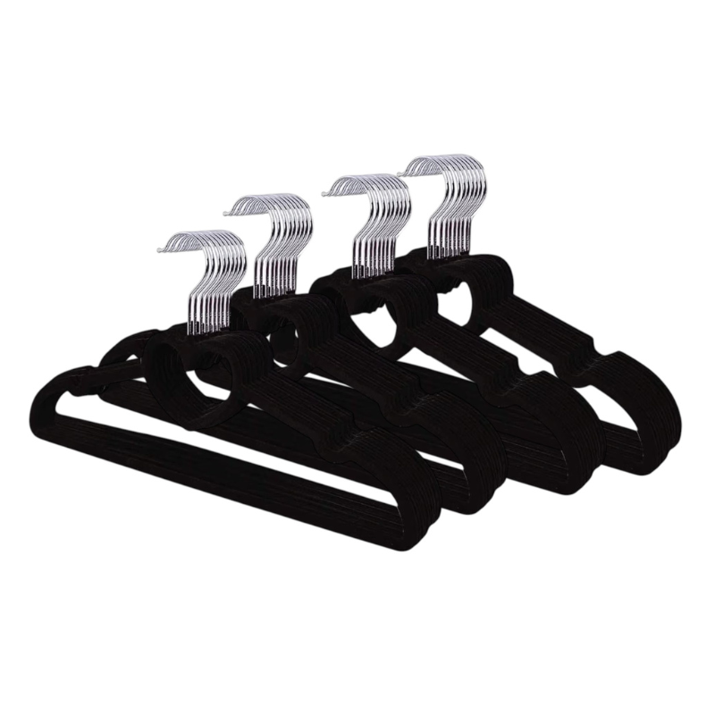 SET X 24 COLGADORES PERCHAS PARA ROPA DE TERCIOPELO - 1