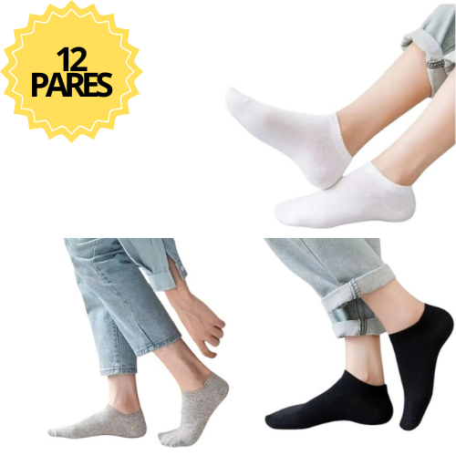 1 DOCENA DE MEDIAS/CALCETINES TOBILLERAS DE ALGODÓN PARA MUJER - 1