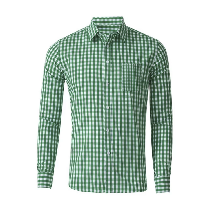 CAMISA MODA CUADROS MANRGA LARGA DE CABALLEROS - 1