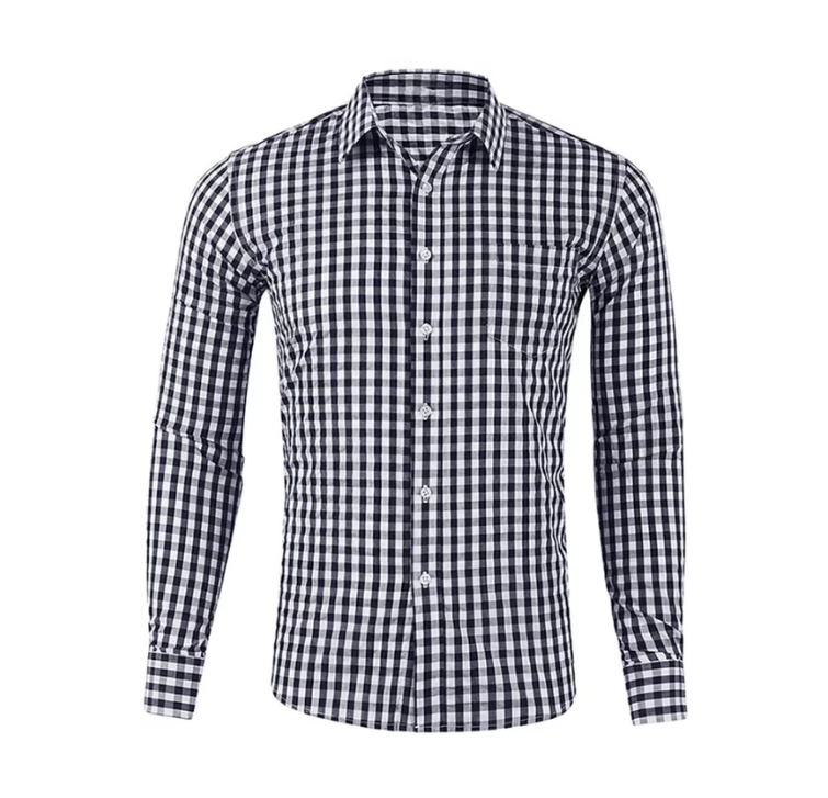 CAMISA MODA CUADROS MANRGA LARGA DE CABALLEROS - 1