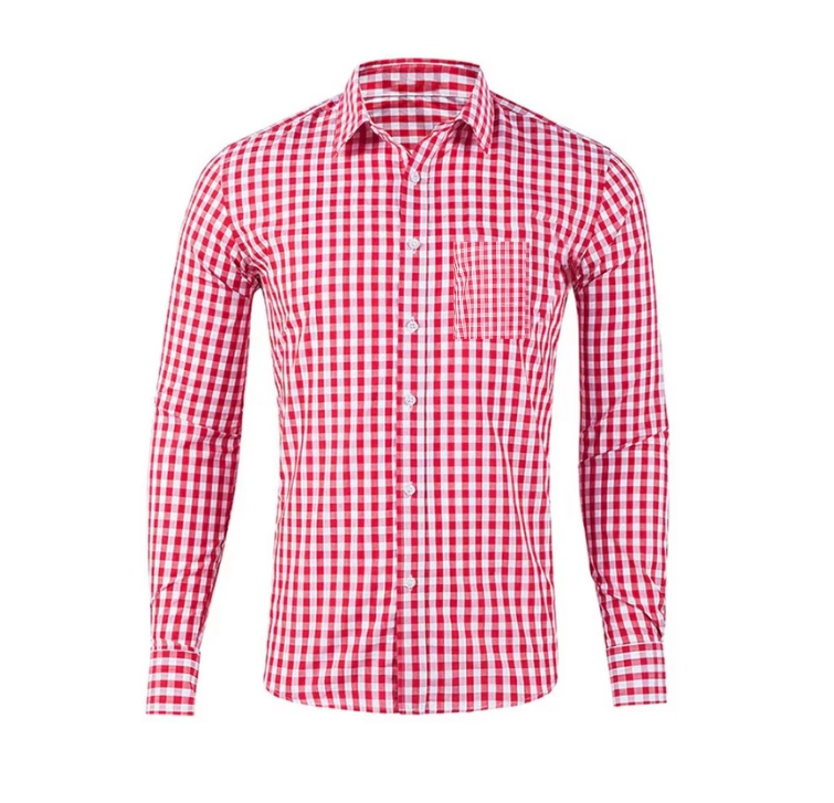CAMISA MODA CUADROS MANRGA LARGA DE CABALLEROS - 1