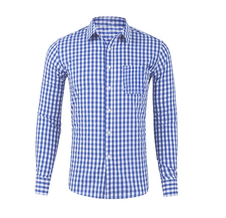 CAMISA MODA CUADROS MANRGA LARGA DE CABALLEROS - 1