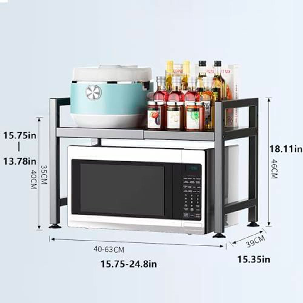 ESTANTE ORGANIZADOR PARA COCINA DE ACERO EXPANDIBLE MULTIUSOS MICROONDAS - 4