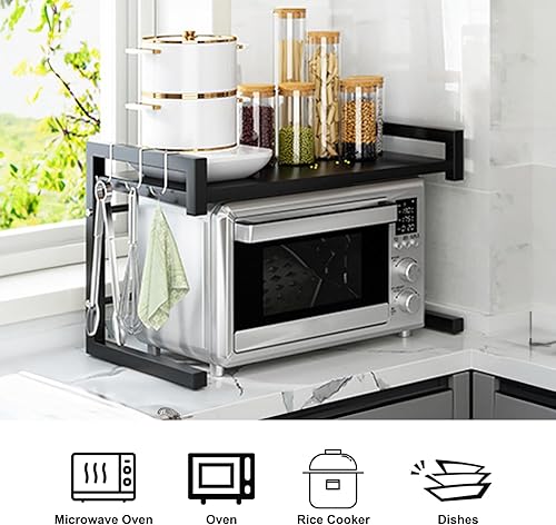 ESTANTE ORGANIZADOR PARA COCINA DE ACERO EXPANDIBLE MULTIUSOS MICROONDAS - 5
