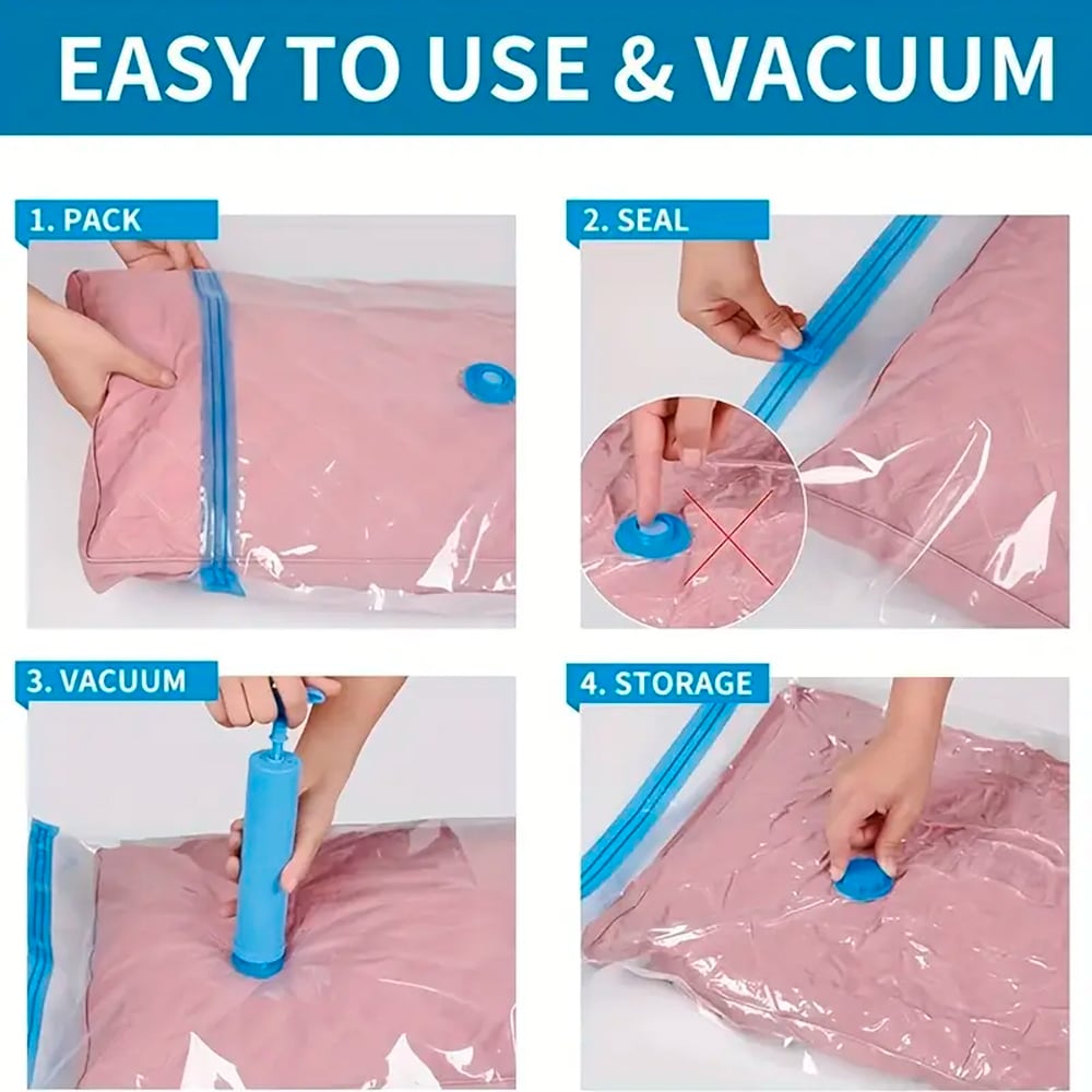 PACK SET X 5 BOLSAS AL VACIO + SUCCIONADOR PARA GUARDAR - 3