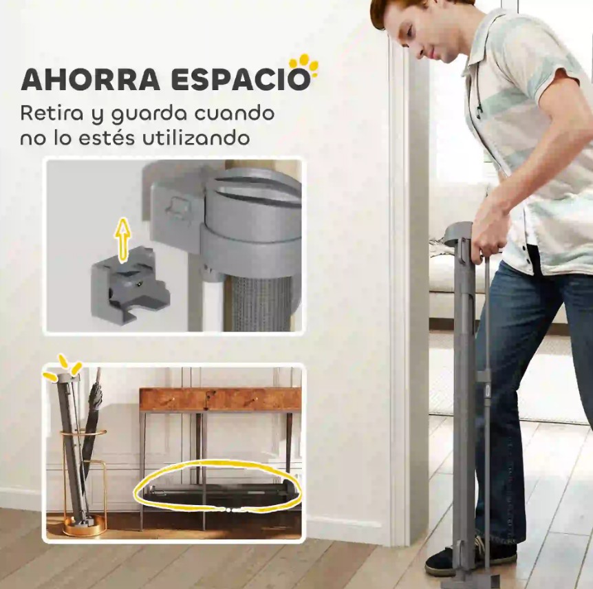 BARRERA DE SEGURIDAD PARA BEBÉS Y NIÑOS - GRIS - 4