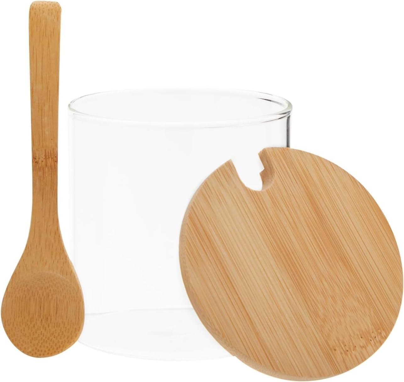 SET DE 3 CONDIMENTEROS DE VIDRIO Y BAMBÚ - 3