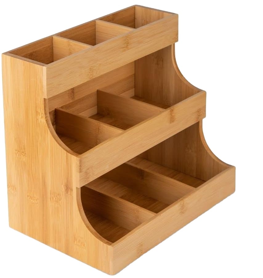 ORGANIZADOR DE BOLSAS DE TÉ DE MADERA 3 NIVELES - 2