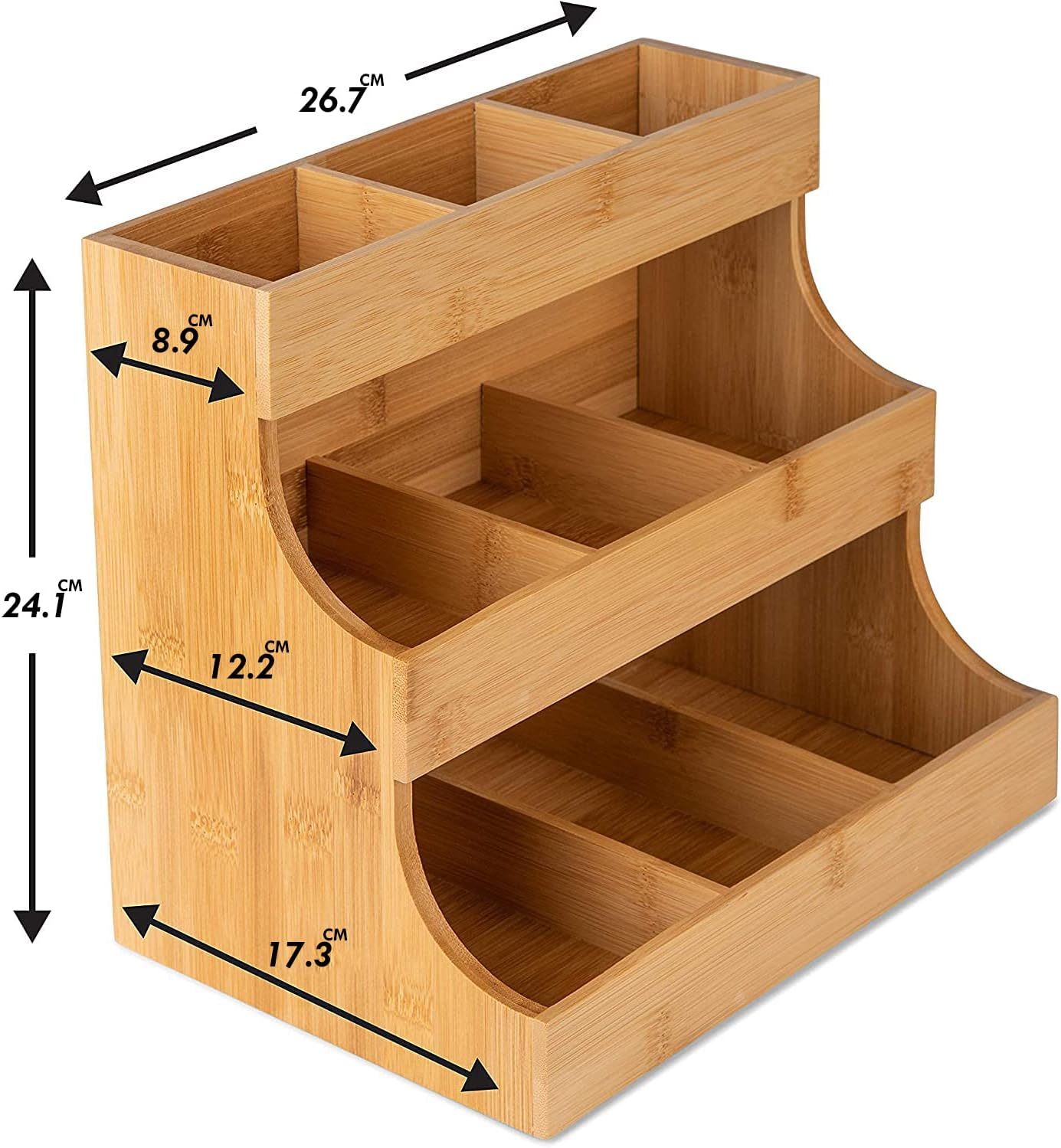 ORGANIZADOR DE BOLSAS DE TÉ DE MADERA 3 NIVELES - 3