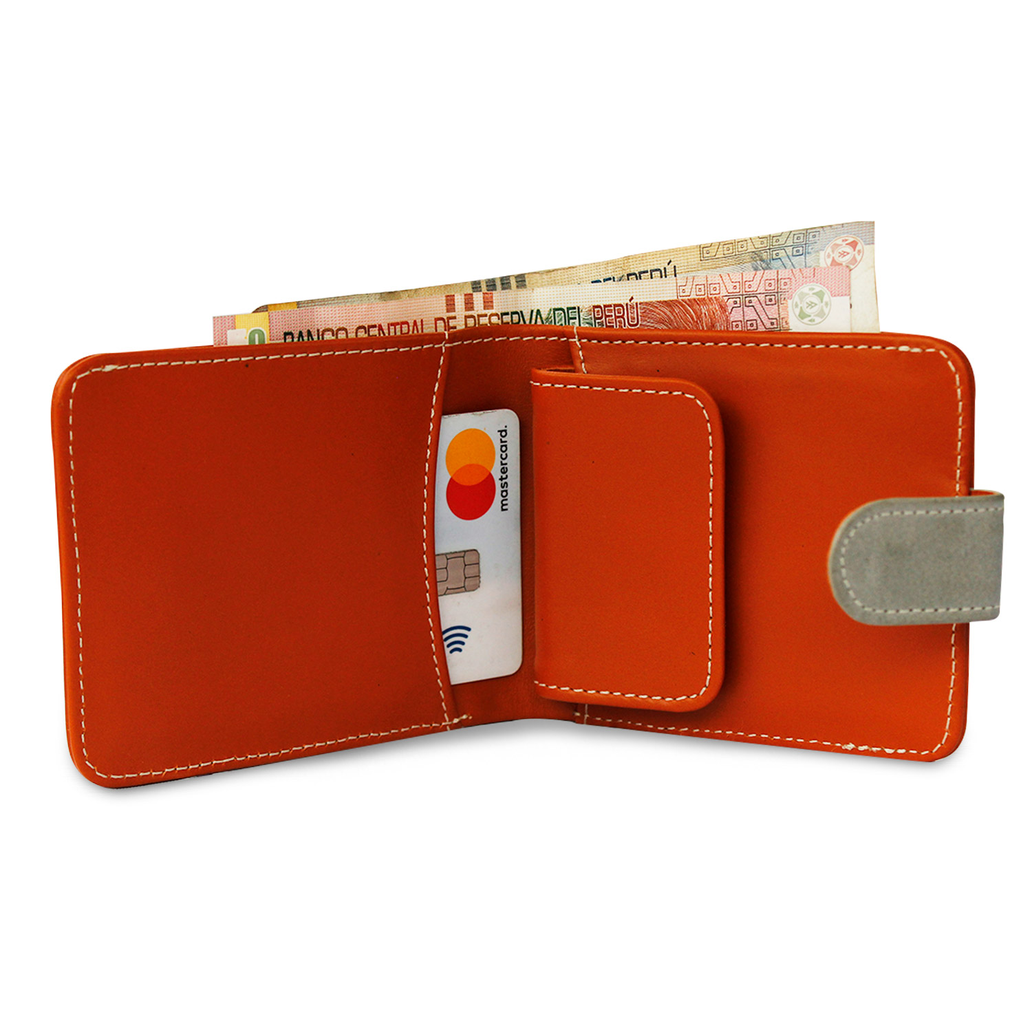 MONEDERO JUVAD CUERO NARANJA BAKER - 2
