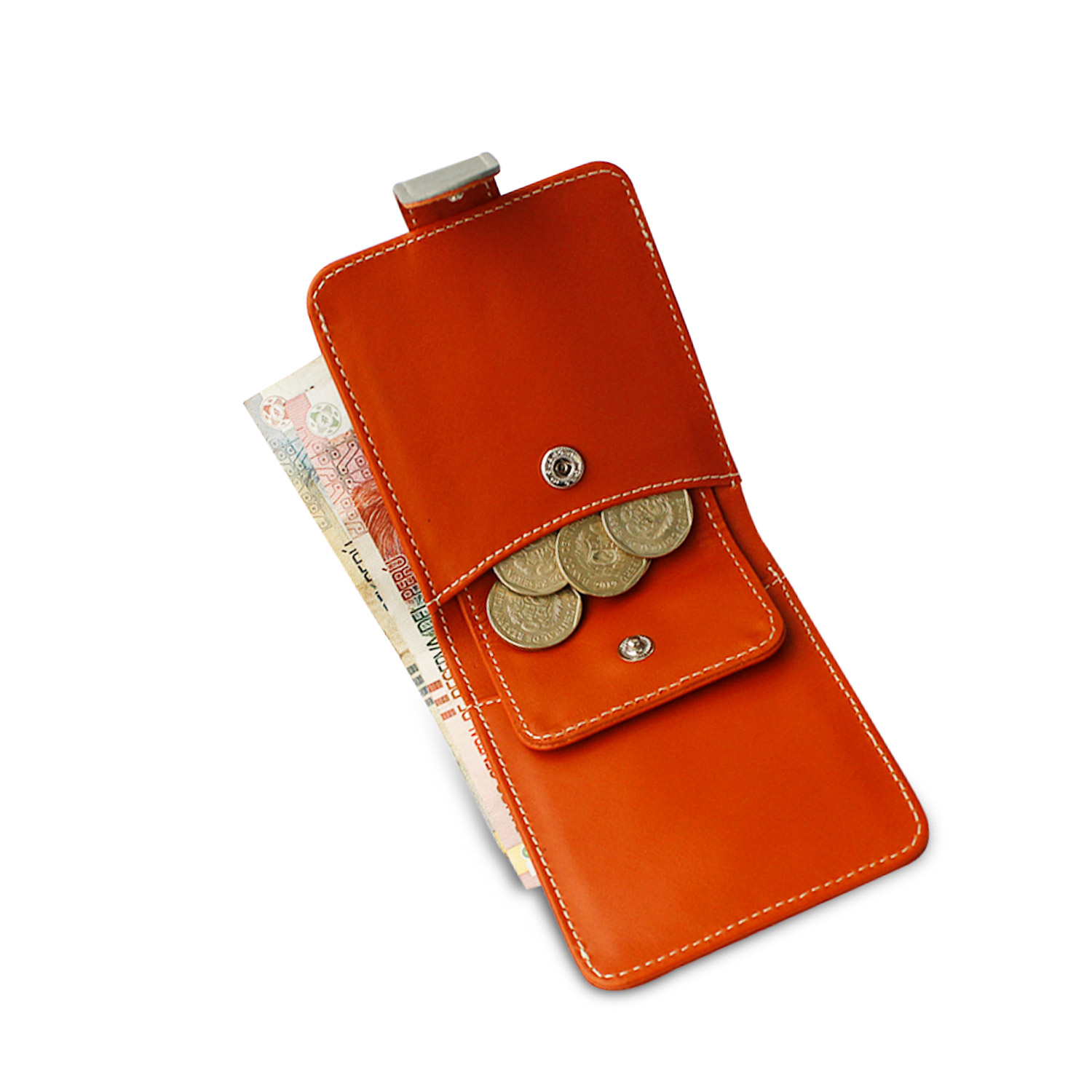 MONEDERO JUVAD CUERO NARANJA BAKER - 3