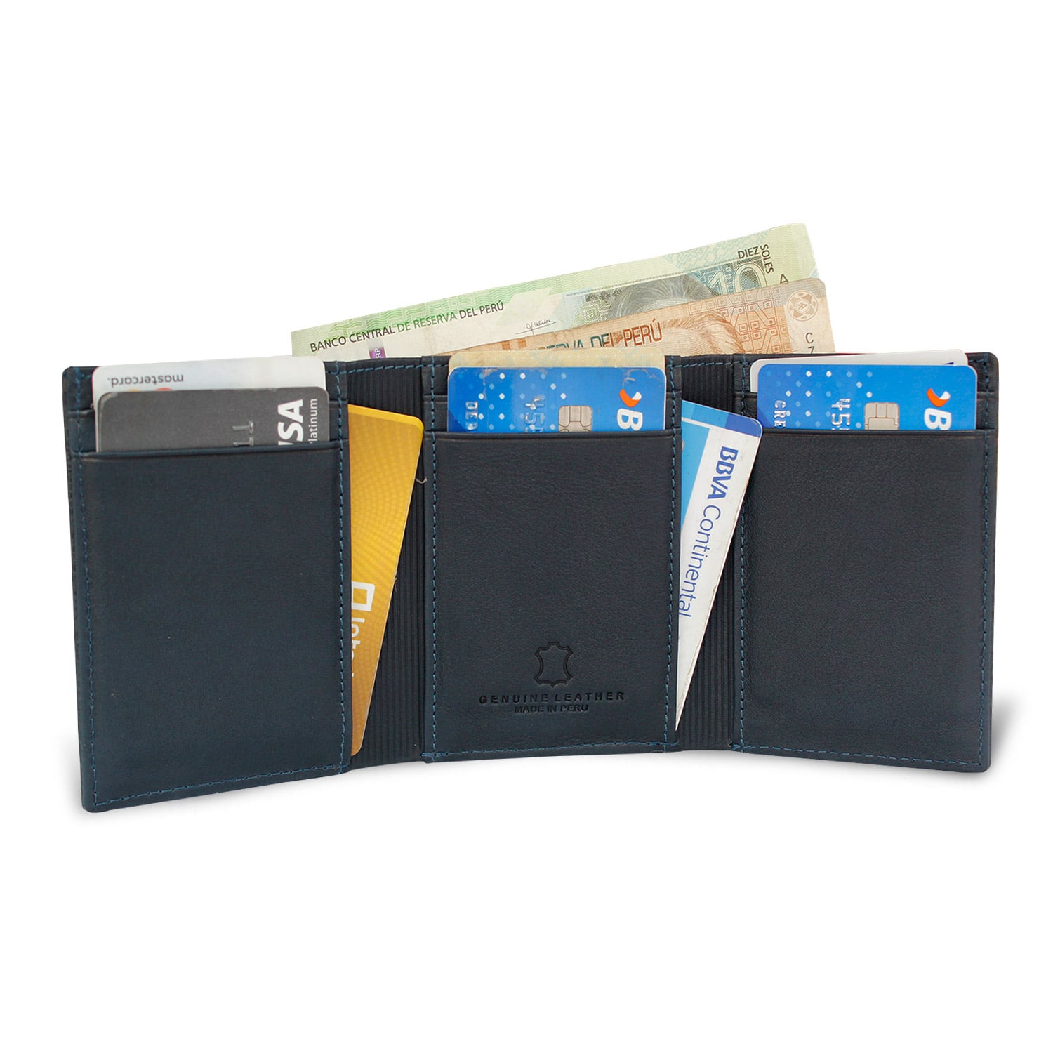 BILLETERA JUVAD CUERO AZUL MILAND - 2