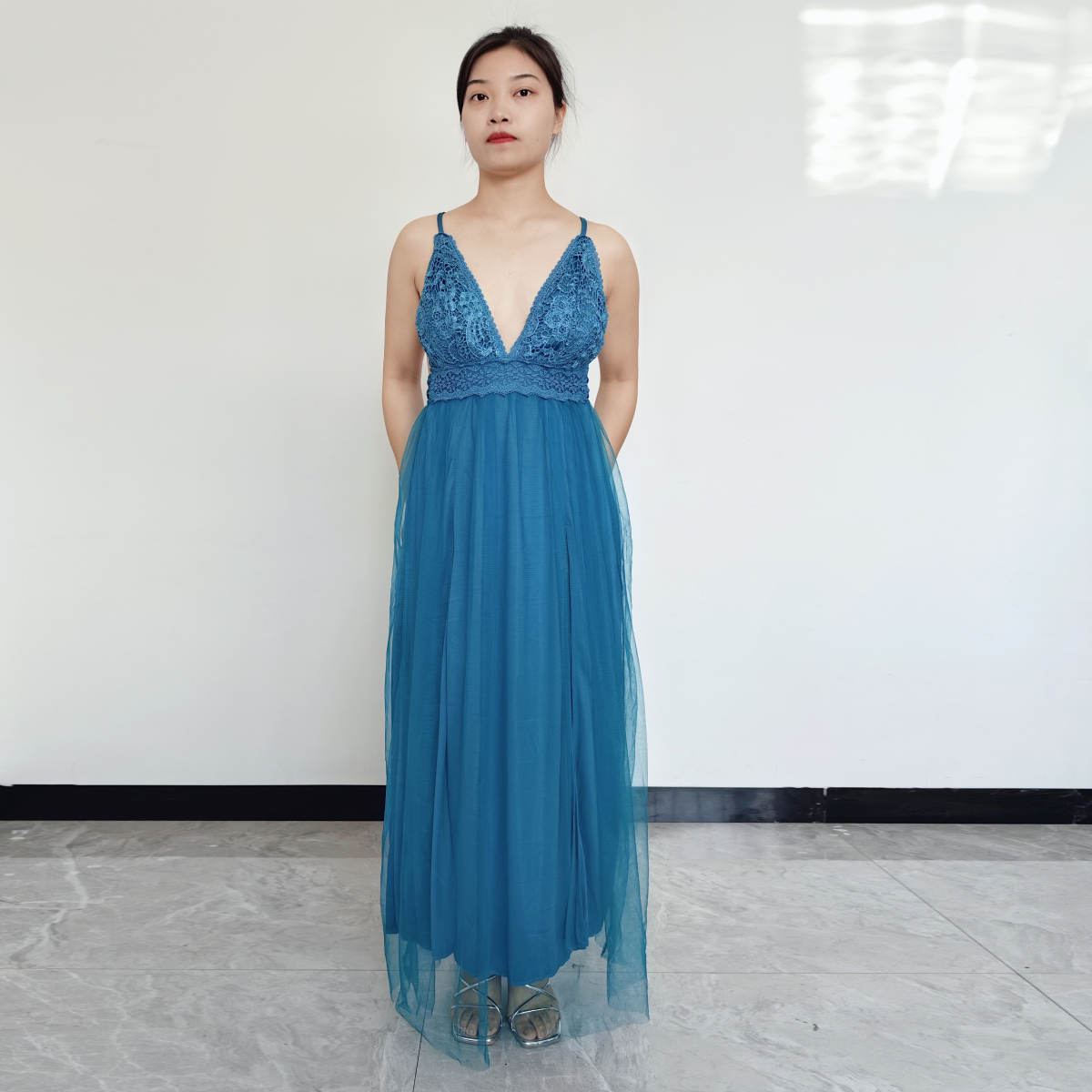 VESTIDO MAXI MUJER RINODERINA LYQ148 DE FIESTA ELEGANTE REGALO - 2