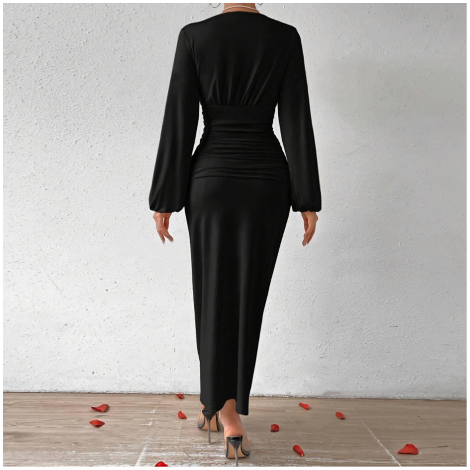 VESTIDO MUJER RINODERINA VT123 ELEGANTES TEJIDOS ELÁSTICOS CÓMODOS REGALO - 4
