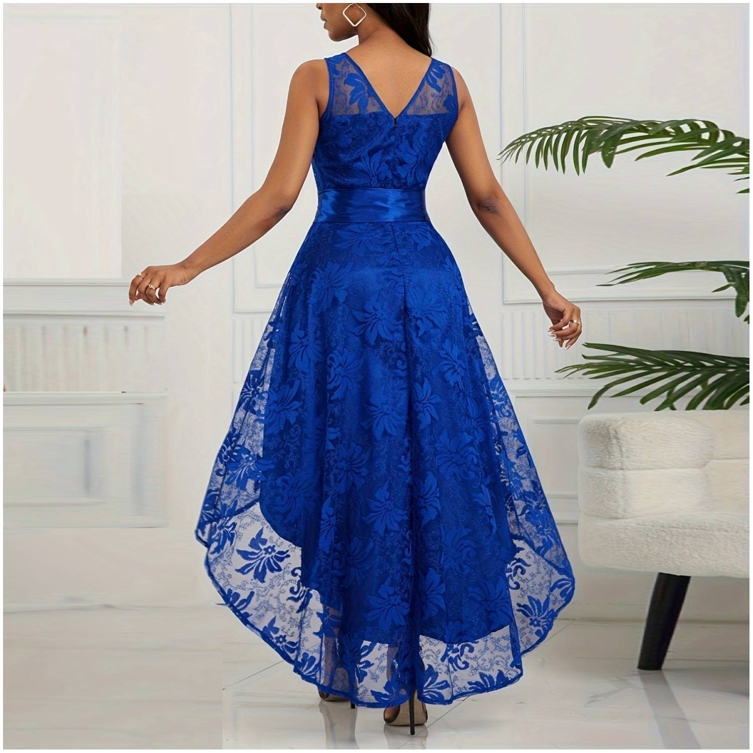 VESTIDO MUJER RINODERINA VT3588 ELEGANTES ENCAJE BORDADO REGALO - 2