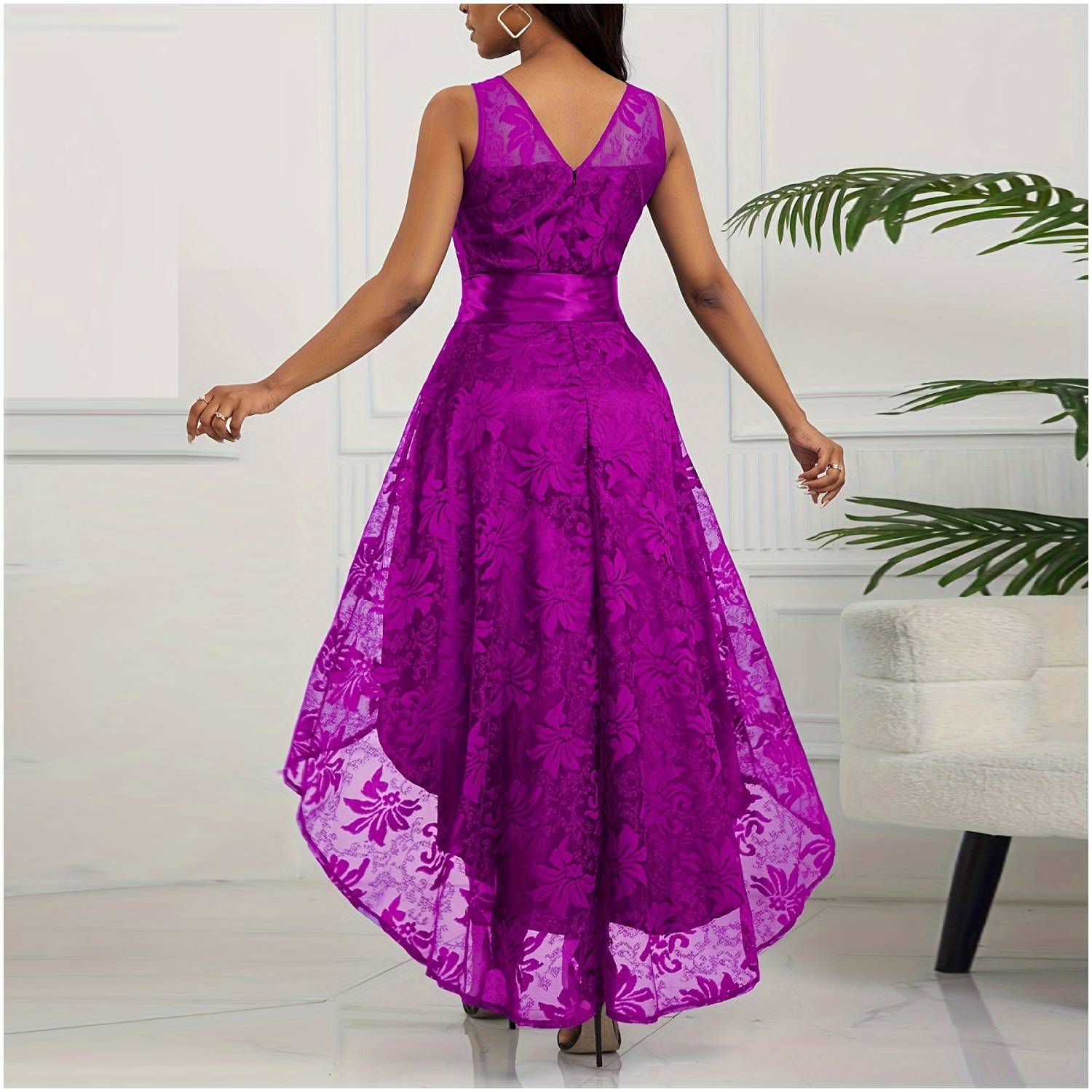 VESTIDO MUJER RINODERINA VT3588 ELEGANTES ENCAJE BORDADO REGALO - 2