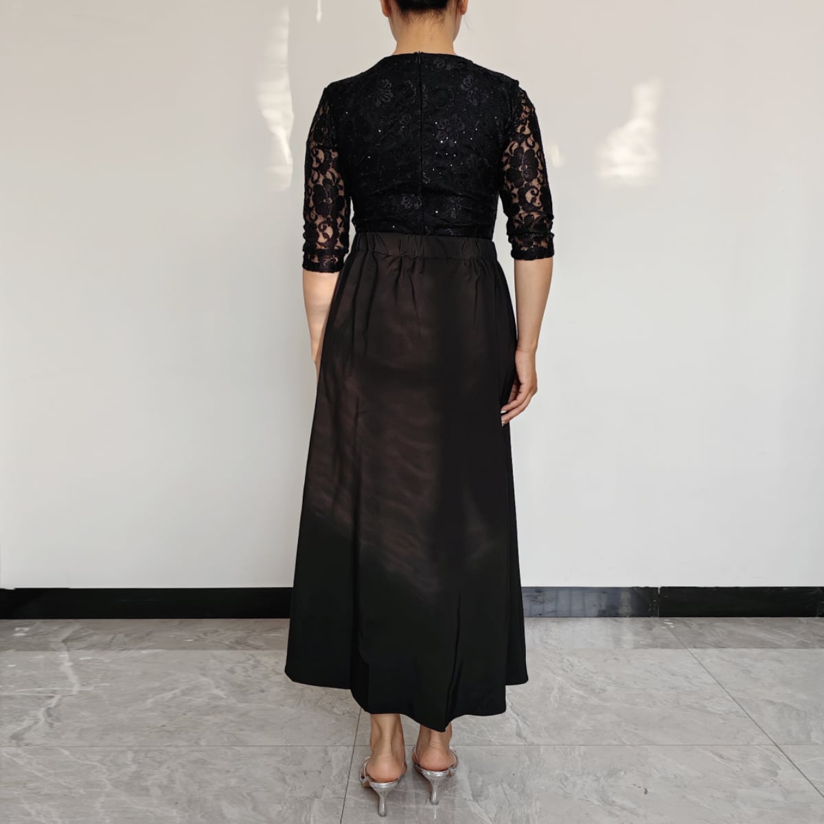 VESTIDO MUJER RINODERINA VT0159 ELEGANTES ENCAJE BORDADO REGALO - 4
