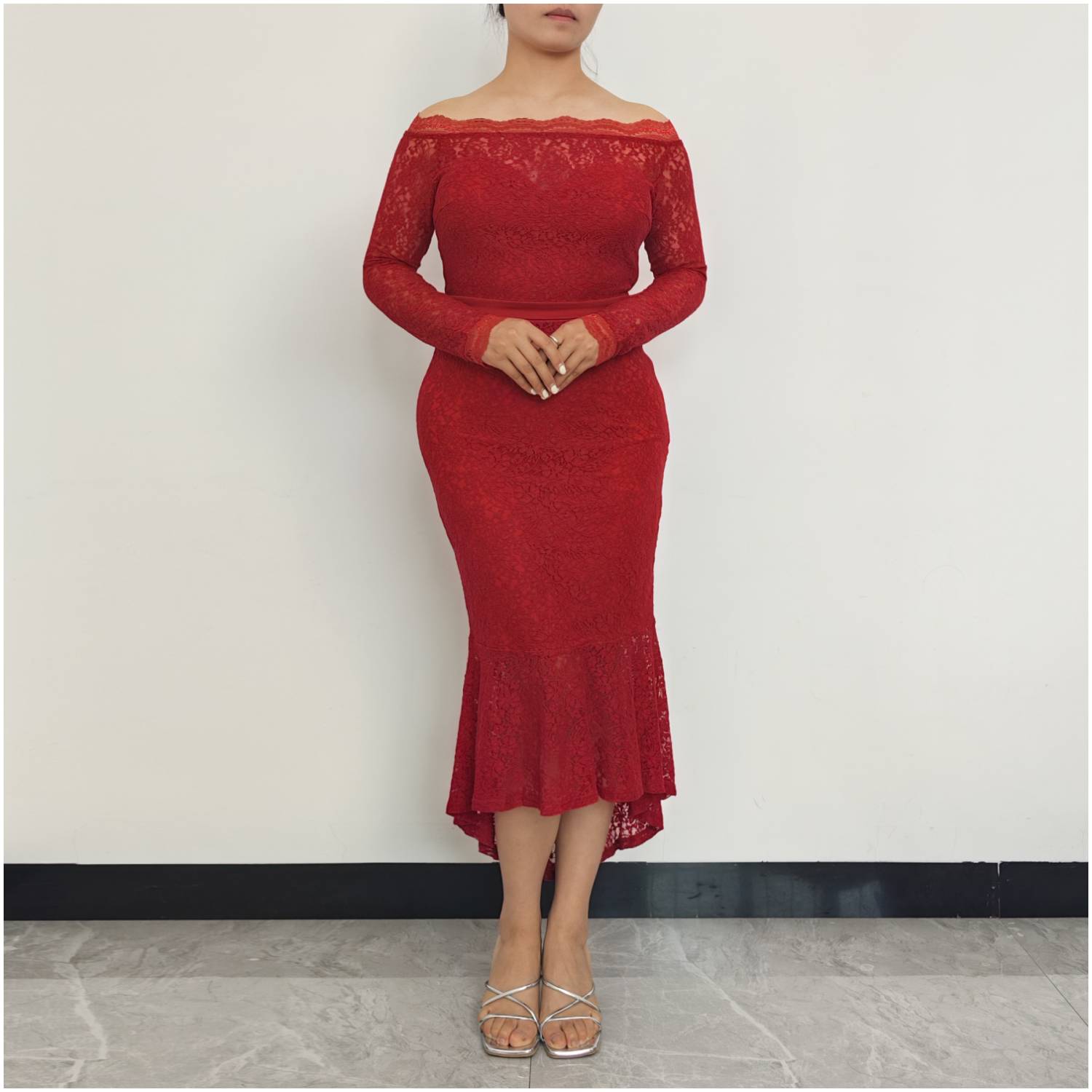 VESTIDO MUJER RINODERINA VT0607 ELEGANTES ENCAJE BORDADO REGALO - 2