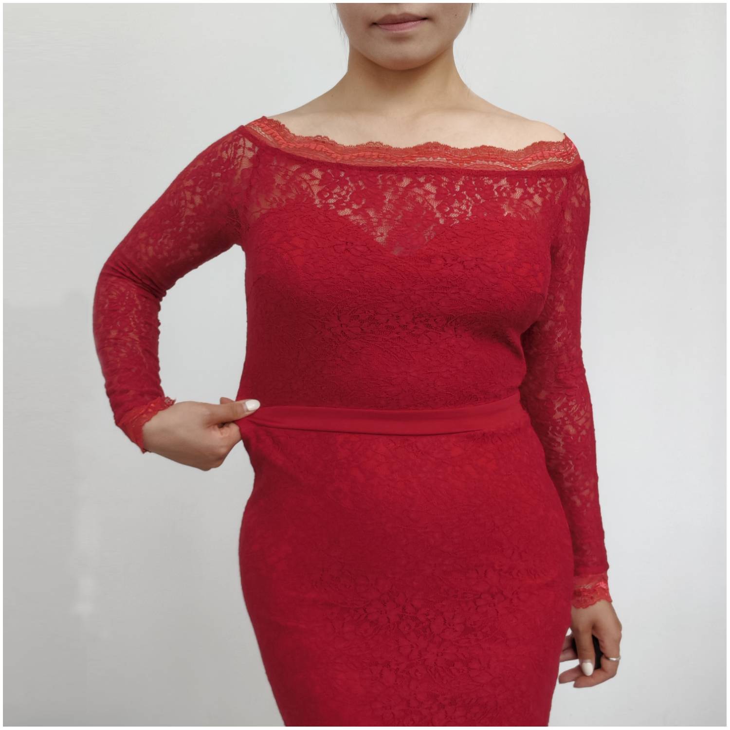 VESTIDO MUJER RINODERINA VT0607 ELEGANTES ENCAJE BORDADO REGALO - 5