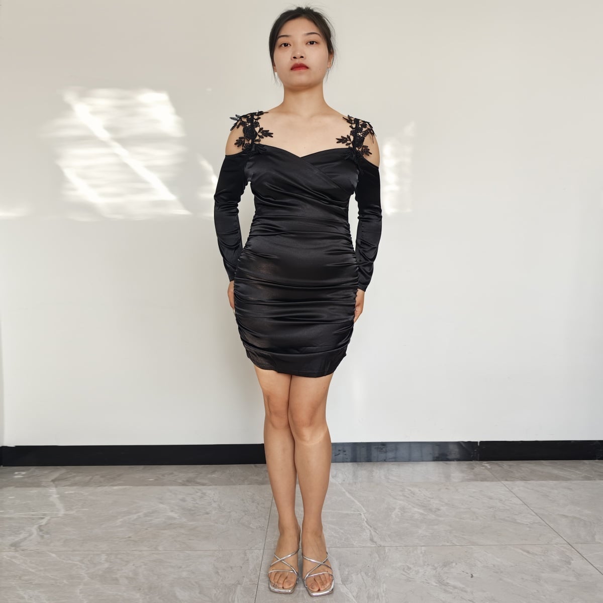 VESTIDO MUJER RINODERINA VT2428 MODA TELA ELÁSTICA SUAVE REGALO - 1