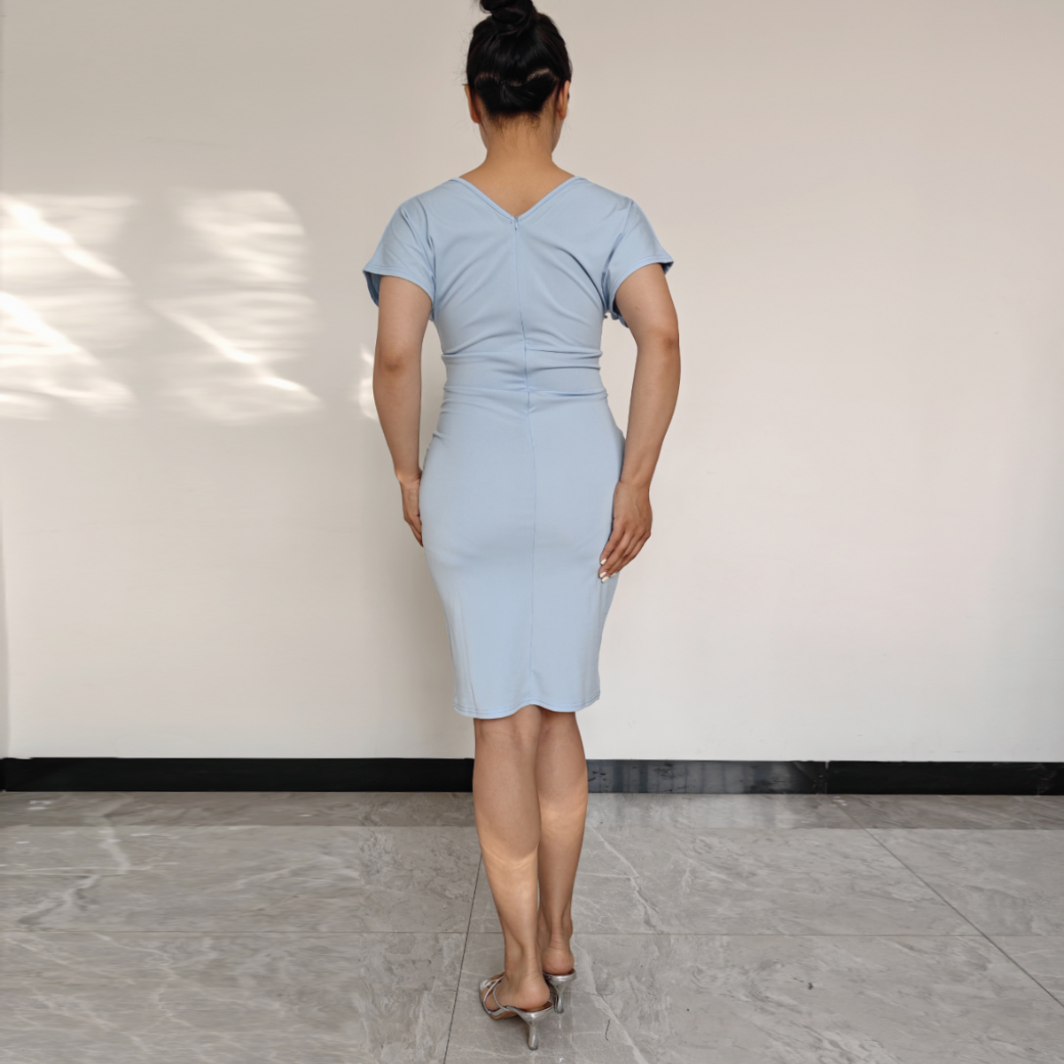 VESTIDO MUJER RINODERINA VT2413 MODA TELA ELÁSTICA PERLAS REGALO - 3