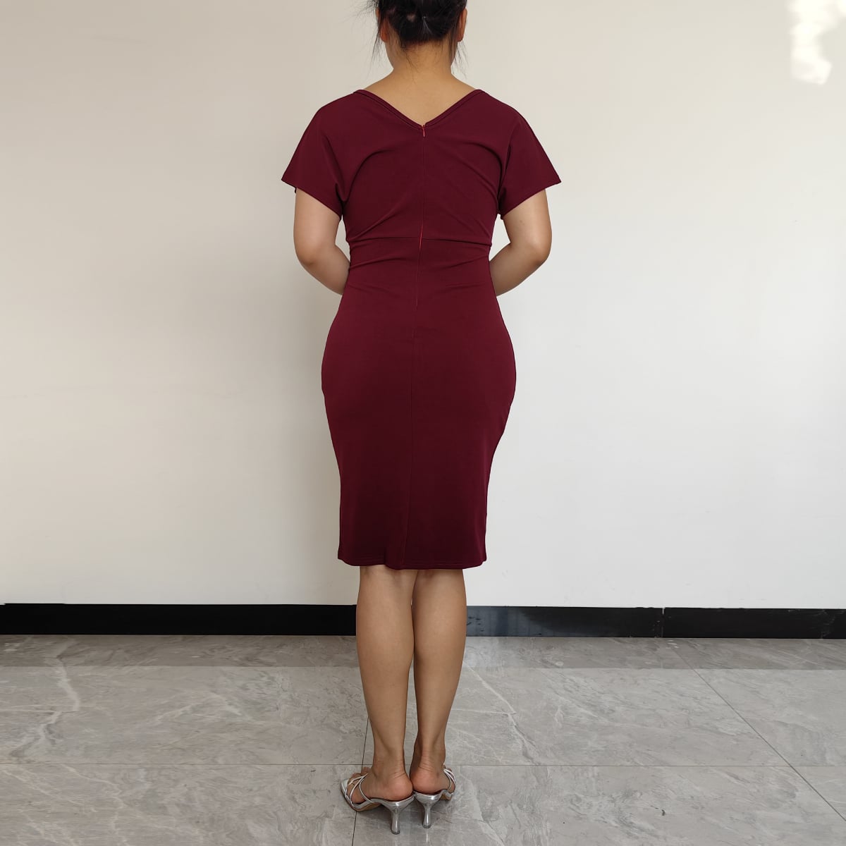 VESTIDO MUJER RINODERINA VT2413 MODA TELA ELÁSTICA PERLAS REGALO - 3
