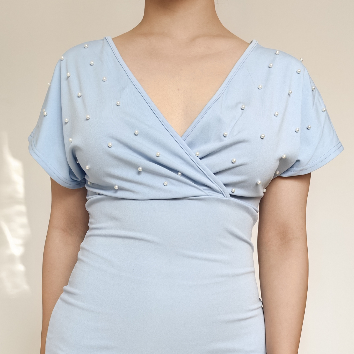 VESTIDO MUJER RINODERINA VT2413 MODA TELA ELÁSTICA PERLAS REGALO - 4