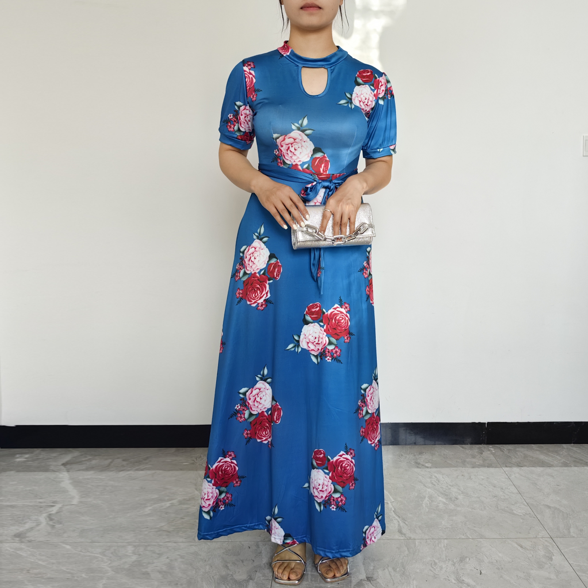VESTIDO MUJER RINODERINA VT1022 ELEGANTES ELÁSTICO TEJIDO REGALO - 1