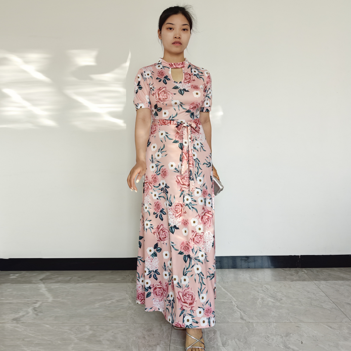 VESTIDO MUJER RINODERINA VT1022 ELEGANTES ELÁSTICO TEJIDO REGALO - 1