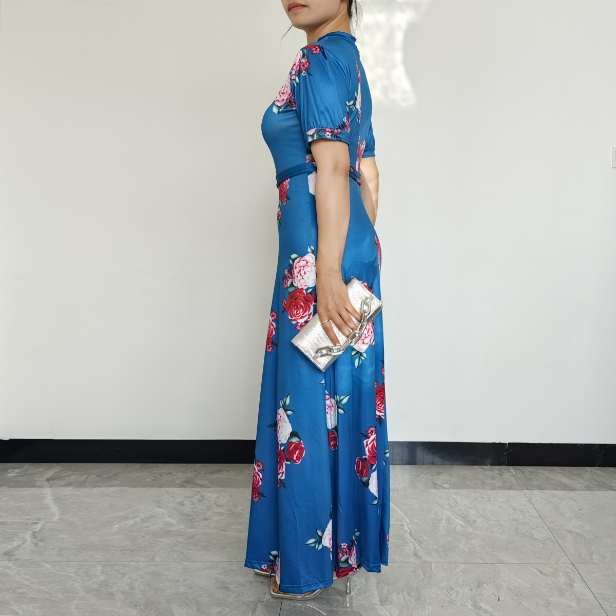 VESTIDO MUJER RINODERINA VT1022 ELEGANTES ELÁSTICO TEJIDO REGALO - 2