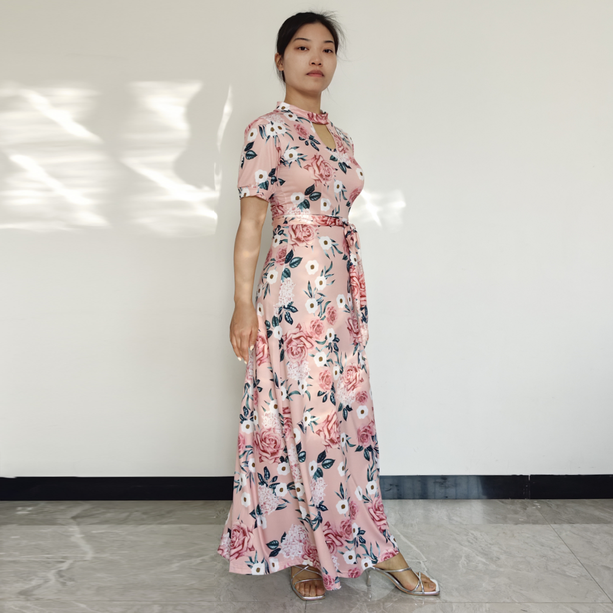 VESTIDO MUJER RINODERINA VT1022 ELEGANTES ELÁSTICO TEJIDO REGALO - 2