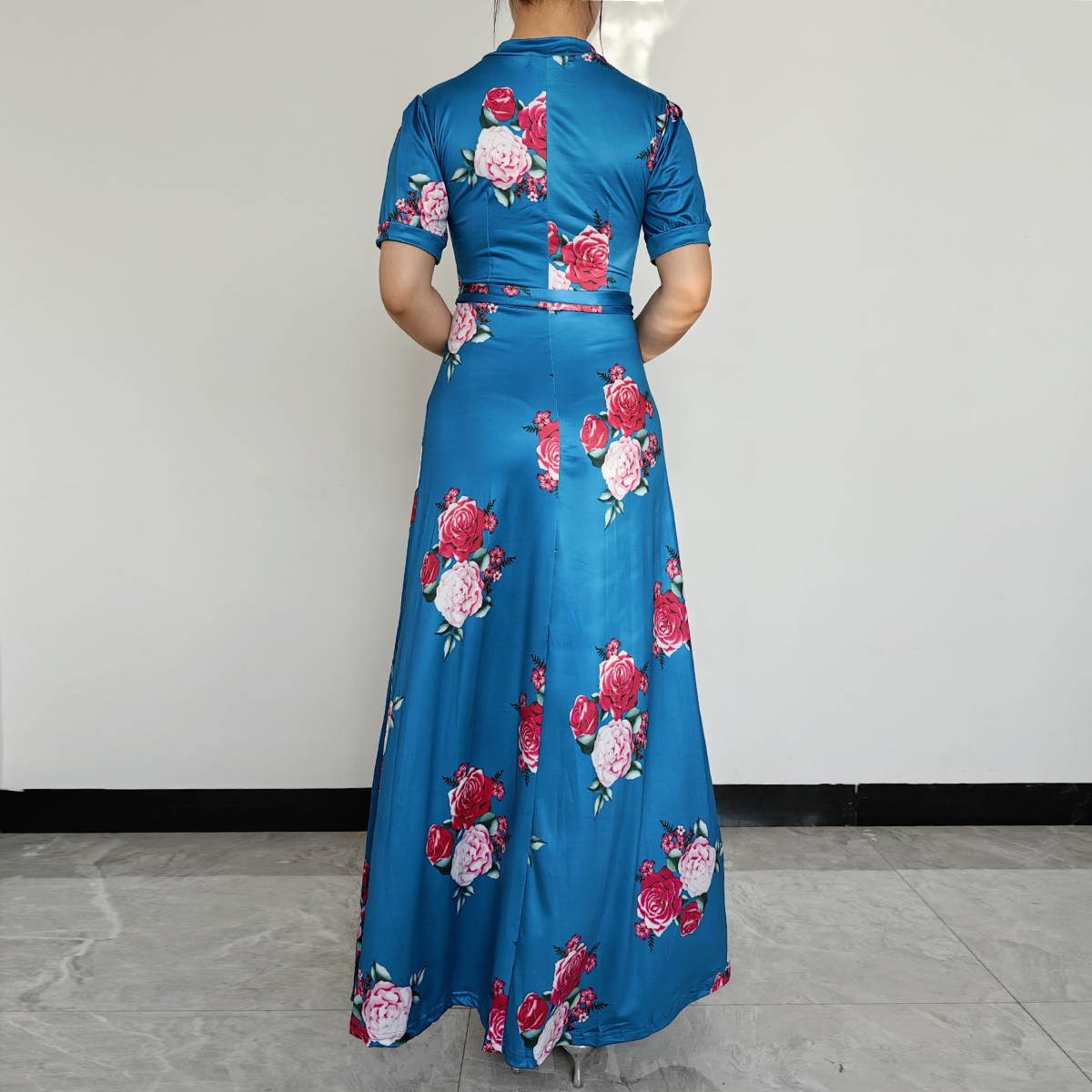 VESTIDO MUJER RINODERINA VT1022 ELEGANTES ELÁSTICO TEJIDO REGALO - 3