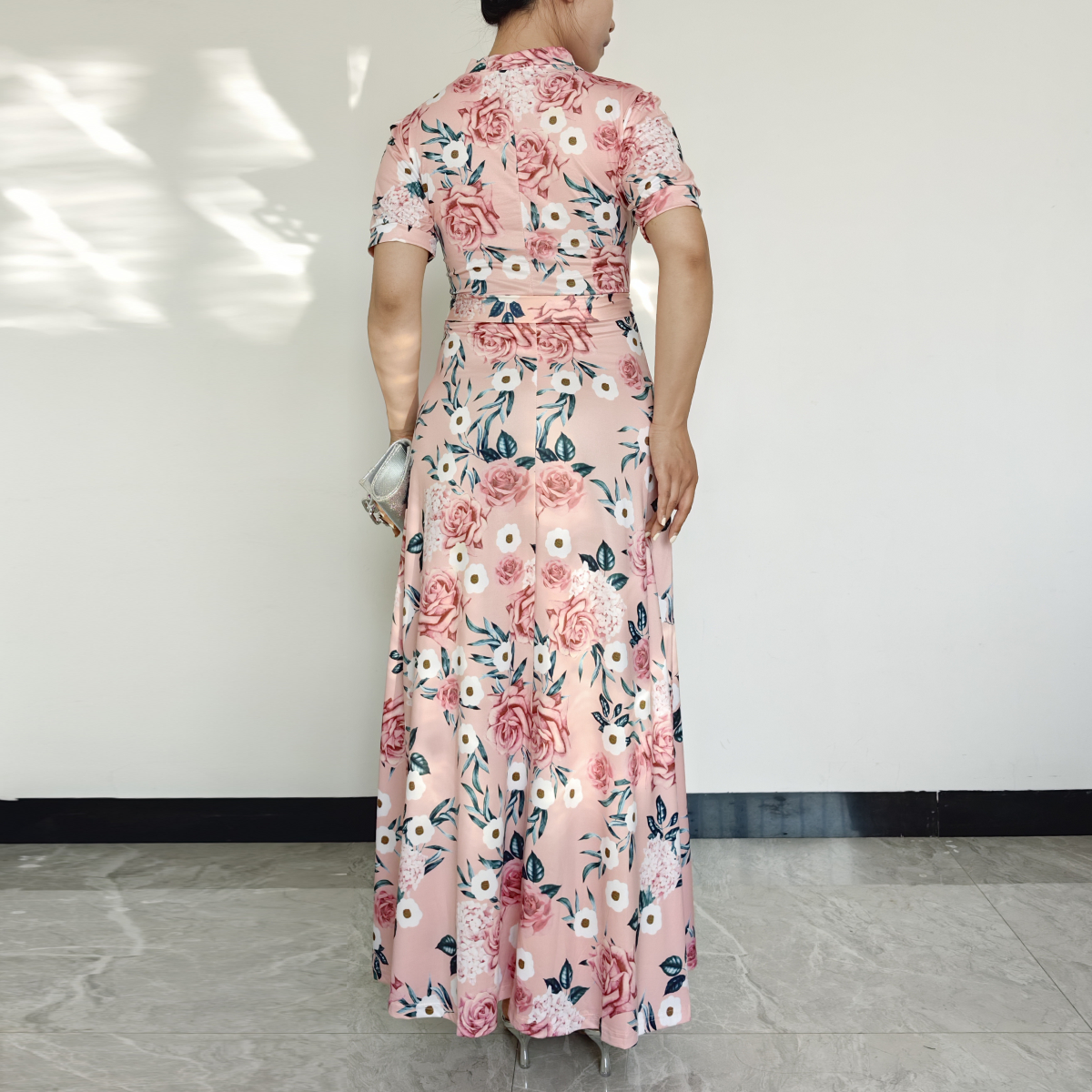 VESTIDO MUJER RINODERINA VT1022 ELEGANTES ELÁSTICO TEJIDO REGALO - 3