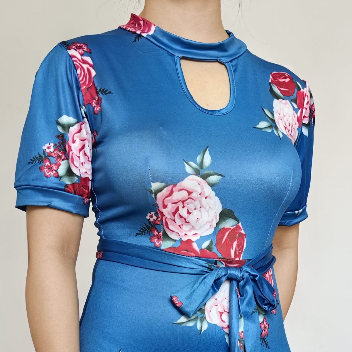 VESTIDO MUJER RINODERINA VT1022 ELEGANTES ELÁSTICO TEJIDO REGALO - 4
