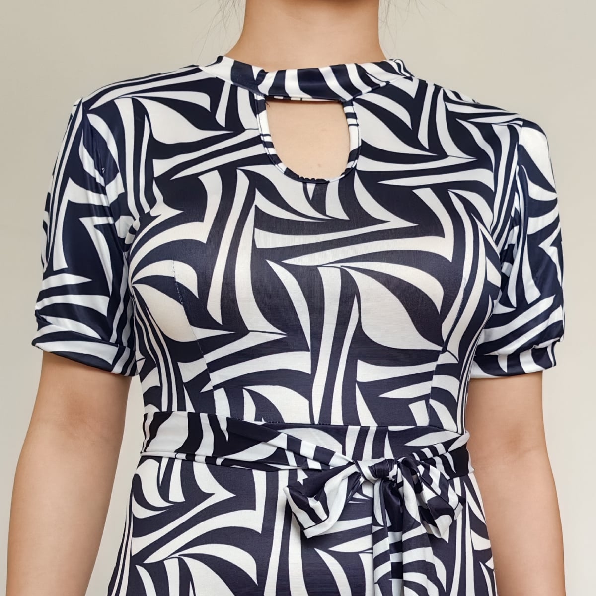 VESTIDO MUJER RINODERINA VT1022 ELEGANTES ELÁSTICO TEJIDO REGALO - 4